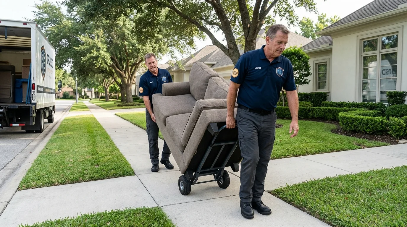 Local residential moving crew loading furniture in Factoryville, PA